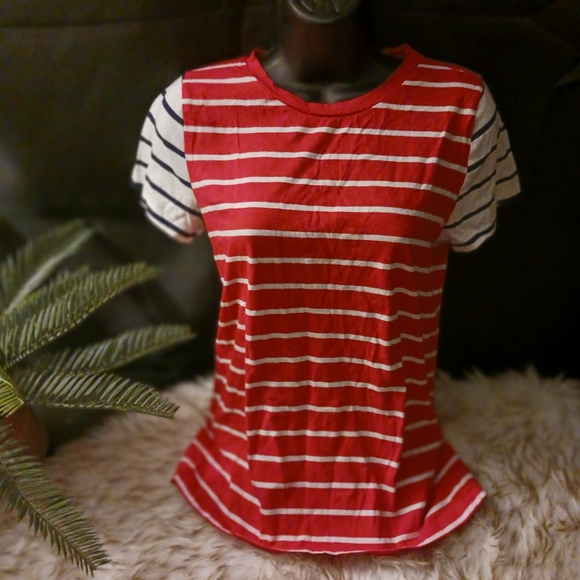 J. Crew Tops - J. Crew Red & white striped shirt
